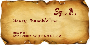 Szorg Menodóra névjegykártya